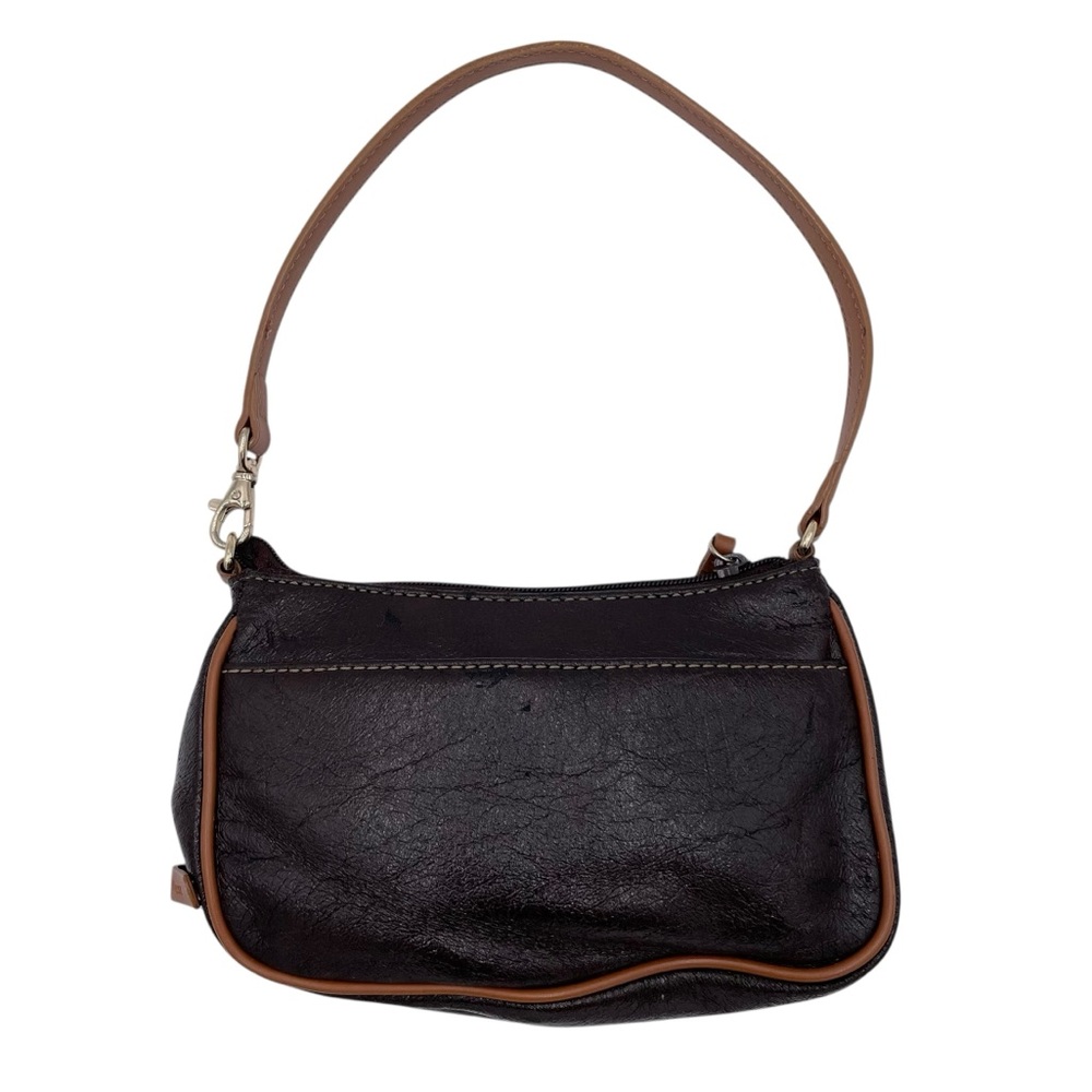 Vintage Nine West Y2K Mini Shoulder Bag Purse Deep Brown Faux Leather Retro 2000
